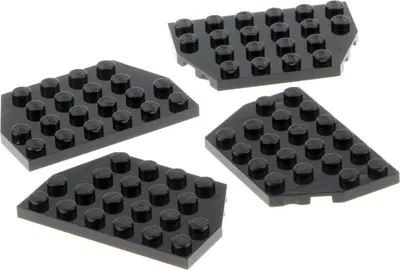 Produktbild von 4x Lego Keil Bau Platte 4x6 schwarz Flügel Tragfläche 4129572 32059