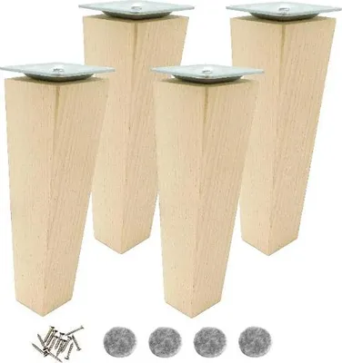 Obrázek produktu pro Bukové nohy 18 cm – lichoběžník, surové, s montážní sadou