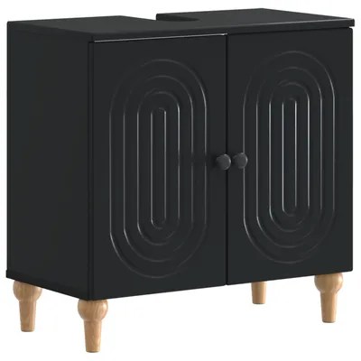 Produktbild von vidaXL Waschbeckenschrank ALKMAAR Schwarz 59,5 x 31,5 x 59 cm
