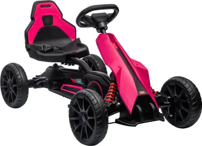 Produktbild von Go-Kart. Kinderfahrzeug mit verstellbarem Sitz. Tretfahrzeug. Tretauto mit Handbremse. 3-8 Jahre. Outdoor. Rosa