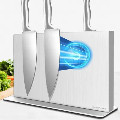 Obrázok produktu pre Magnetický nôžblok, strieborná farba, 40 cm, nerezová oceľ 304, obojstranný, s silnými magnetmi