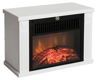 Immagine prodotto di Caminetto elettrico, effetto fiamma realistico, livelli di riscaldamento regolabili, bianco