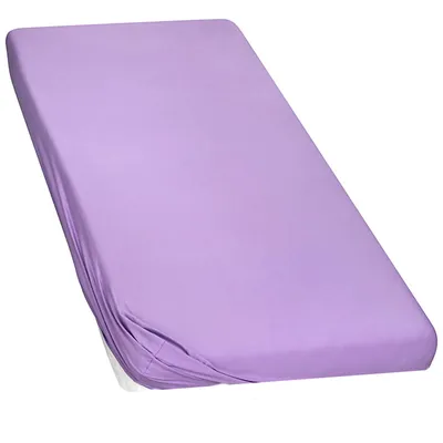 Produktbild von Moon-Luxury Topper Spannbettlaken Jersey Stretch Spannbetttuch Boxspringbett 97% Mako-Baumwolle 3% Elasthan 230g/m²-flieder-120x200 - 120x220