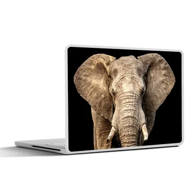 Produktbild von MuchoWow® Laptop Aufkleber Sticker Cover Elefant - Porträt - Schwarz 40x30 cm - Laptop Dekoration - Selbstklebend
