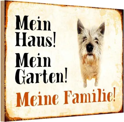 Produktbild von vianmo Holzschild 20x30 cm Hund Yorkshire mein Haus Garten Familie Tier Haustier