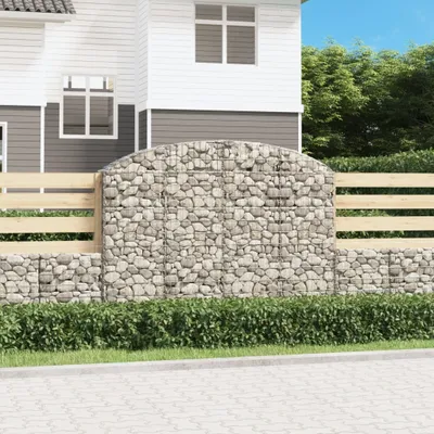 Imagen del producto de Maison Exclusive: Cesta de gavión con estructura de alambre, galvanizada, de 200 x 30 x 140/160 cm