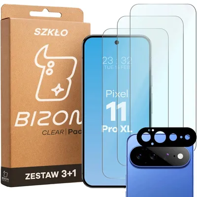 Produktbild von 3x Gehärtetes Glas + Kameraschutz für Google Pixel 11 Pro XL, Bizon Glass Clear Pack
