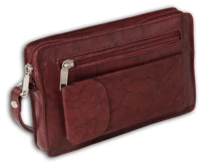 Produktbild von DrachenLeder Herren Handgelenktasche Leder braun 20x4x12 OTJ502N