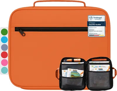 Immagine prodotto di bunnyboo TipToi Tasche - Platz für bis zu 8 Bücher - mit Einsatz für Tiptoi Stift, TipToi Kabel und Batteriefach - gehört in jedes Starterset TipToi (Orange)