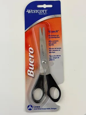 Immagine prodotto di 12 forbici da ufficio Westcott 15 cm con impugnatura in plastica nera Forbici da ufficio E-31160