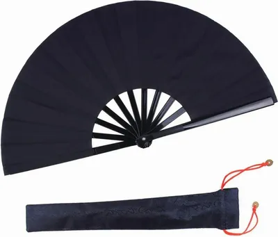 Produktbild von Kung-Fu-Fan, zusammenklappbar, schwarz, Handheld für Bühnenauftritte, Partys, Dekorationen, Jubiläen