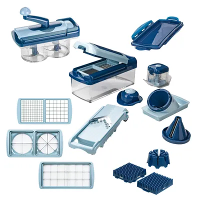 Produktbild von Genius A34066 Nicer Dicer Fusion Smart 23tlg Gemüseschneider blau - Spiralschneider zum Gemüse schneiden mit Twist, Slic