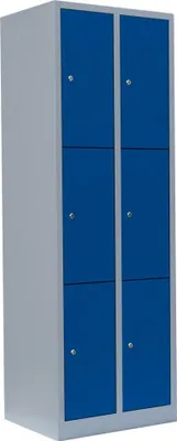 Produktbild von Schließfachschrank Fächerschrank Wertfachschrank 6 Fächer 520321 Grau/Blau