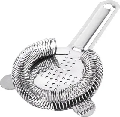 Produktbild von Ibenzoa® Cocktailsieb-Set – 2× Profi-Siebe aus rostfreiem Edelstahl 304, 9,8×16,5 cm, Silber, mit herausnehmbarer Spiralfeder
