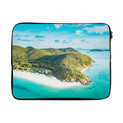 Produktbild von MuchoWow® Laptop Hülle 17 Zoll Laptoptasche Der Pfingstsonntag in Queensland aus der Vogelperspektive - Zipper - Schutzabdeckung