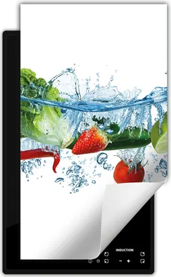 Produktbild von DarHaus Herdabdeckplatte 1 teilig 30x52 cm Anti Rutsch Matte Aufrollbar, Früchte - Gemüse