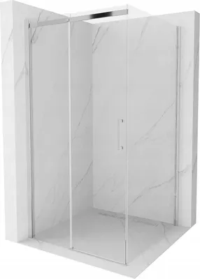 Image de Mexen Omega Cabine de douche pliante 100 x 100 cm, Transparent, Chrome - 825-100-100-01-00