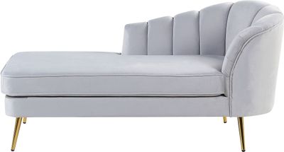 BELIANI Lenoška šedá čalouněná sametová levá zlaté kovové nohy moderní styl ložnice obývák