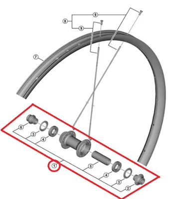 Immagine prodotto di Set completo perno cavo SHIMANO per HB-TC500-12 - 500-12