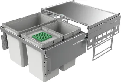 Immagine prodotto di Naber Cox® Base 360 S/600-3, contenitore frontale per rifiuti, grigio chiaro, con coperchio organico