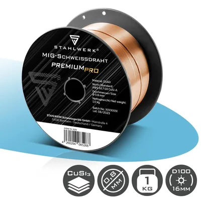 Obrázek produktu pro STAHLWERK svařovací drát MIG MAG CuSi3 0,8 mm 1 kg cívka drátu