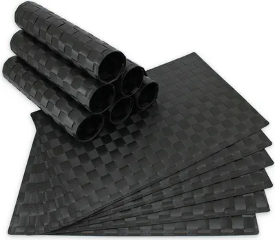 Produktbild von Tischsets MODERN 12er Set Schwarz als Tischuntersetzer
