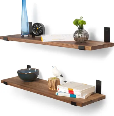 Produktbild von Rikmani Schweberegal Eiche Wandregal Hängeregal DOK (schwarz/ Dunkel ) 70 cm