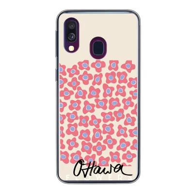 Produktbild von MuchoWow® Handyhülle Schutzhülle Hülle für Samsung Galaxy A40 Blume - Muster - Rosa Silikon Softcase Handy Hülle - Handy-Tasche