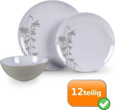 TANiCE 12-teiliges Campinggeschirr Set - Unzerbrechlich Für 4 Personen