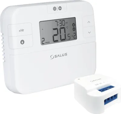 Immagine prodotto di Termostato ambiente digitale wireless Salus, programmabile, ricevitore wireless relè da incasso, 16 A, 1 pz.