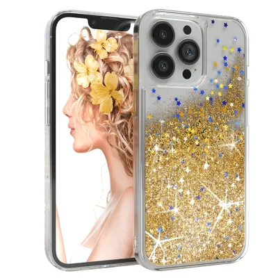 Produktbild von EAZY CASE - Glitzer Hülle kompatibel mit  Apple iPhone 13 Pro Glitzer Schutzhülle, Soft Case, Backcover Transparent mit Motiv