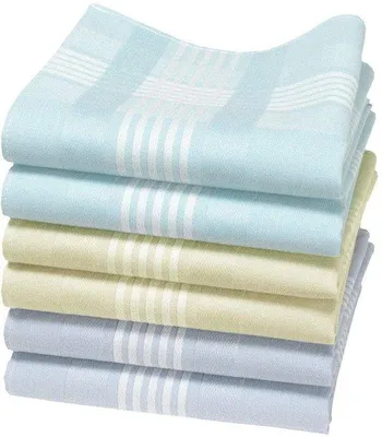 Productafbeelding van Ibenzoa® 6-delige set stoffen zakdoekjes – 100% GOTS-gecertificeerde biologische katoen, 43x43 cm, zeer absorberend, herbruikbaar, wasbaar tot 60 °C