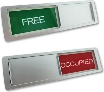 Immagine prodotto di Cartello scorrevole CombiCraft con "Libero-occupato" in argento 178 x 50 mm - set da 5