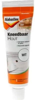 Productafbeelding van Alabastine Kneedbaar hout, Wit, 0,075 kg, 5 °C, 3 uur, Spatel. Voor de meest recente veiligheidsinformatie, raadpleeg de tekst op het etiket of het bijbehorende veiligheidsinformatieblad.