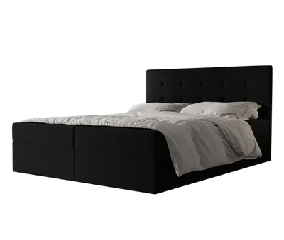 Produktbild von AX LIVING Boxspringbett 160x200 mit Bettkasten Dahlina Schwarz – Stil&Komfort