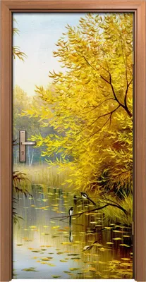 Produktbild von Türposter 90x200 cm Türaufkleber Türtapete Türfolie Klebefolie Landschafts Wald See Wald
