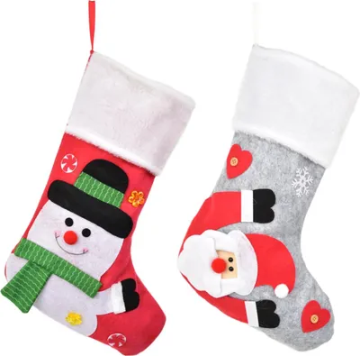 Immagine prodotto di Calze con pupazzo di neve e Babbo Natale 45x26 cm, set da 2