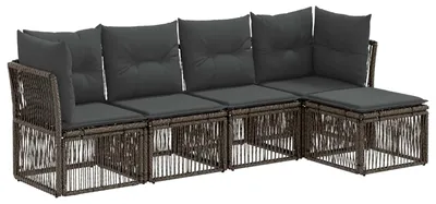 Produktbild von Möbel Gartensofa-set 5 pcs Grau Poly-Rattan - Gartenmöbelgarnituren CC1077