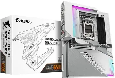 Immagine prodotto di Scheda madre GIGABYTE B650E AORUS STEALTH ICE, AMD AM5, DDR5, Wi-Fi 7, Ryzen 9000 Series