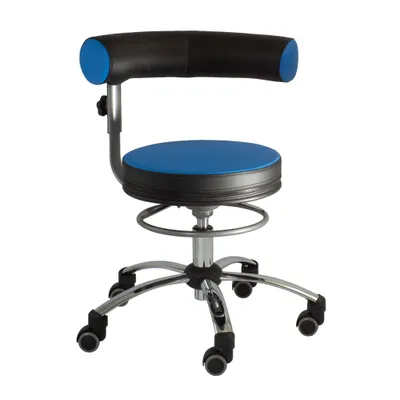 Produktbild von Sanus Gesundheitsstuhl Drehstuhl, Blau-Schwarz, Kunstlederbezug, Höhenverstellbar 46–54 cm