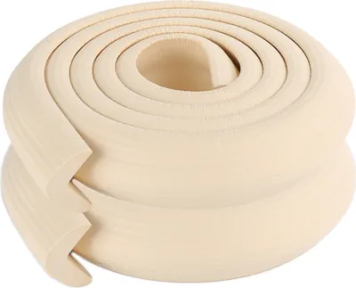 Image de (pack de 2) 2M Design de bande en forme de L Épaissir la table de sécurité de bébé. Protection des coins des bords Coussin de protection Bandes antichocs anti-collision, Crème