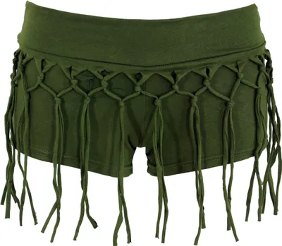 Produktbild von Goa Pantys, Psytrance Hotpants, Shorts - Olive, Damen, Grün, Baumwolle,Elasthan, Größe: L