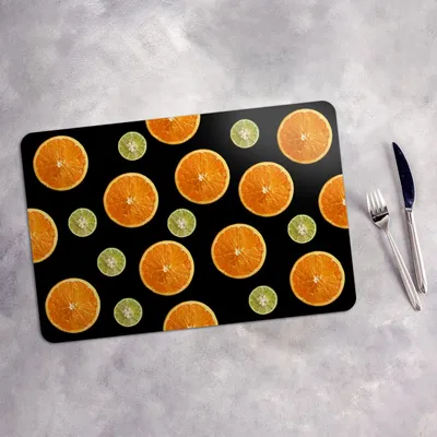 Produktbild von Tischset 4x45x30 cm + 10fi cm Platzset Tischmatte Platzmatte Untersetzer - Farbige Früchte