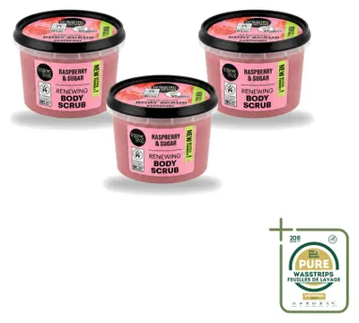 Image de 3 x Gommage corporel biologique "Framboise et sucre" de Organic Shop - 250 ml - Lot de 3