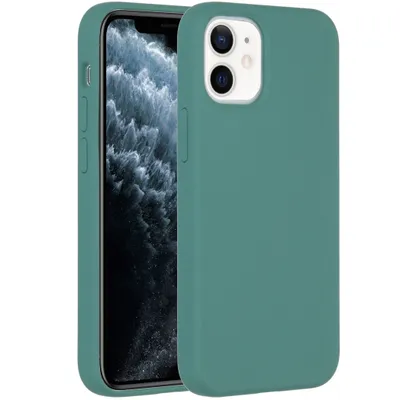 Produktbild von iPhone 12 Mini Hülle - Silikon - Accezz Soft Case, Backcover - Dunkelgrün