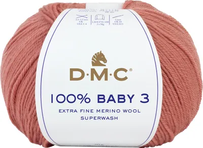Produktbild von DMC 100% Baby 3, Baby, Rose, Wolle, 225 m, 100% merino, D-3
