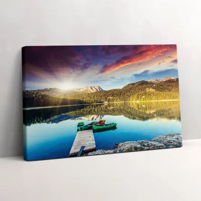 Produktbild von Flusslandschaft – Leinwandbild Wandbild – 60x40 cm – Leinwandbilder – Wandbilder – Schlafzimmer – Flur