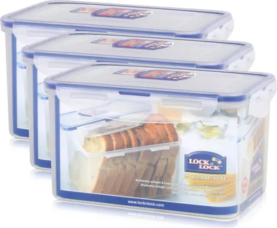 Produktbild von Lock&Lock HPL818 Vorratsdose 1,9L - Luft und Wasserdicht - rechteckig (3er Pack
