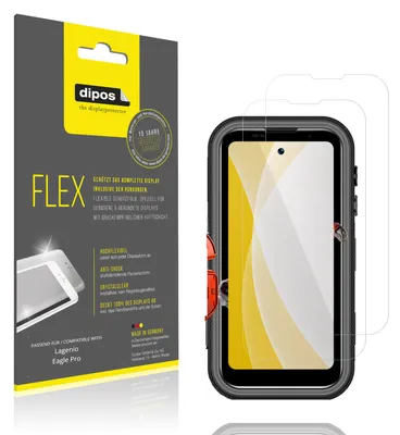 Produktbild von 2x Schutzfolie für Lagenio Eagle Pro Folie, 100% Displayabdeckung, dipos Flex