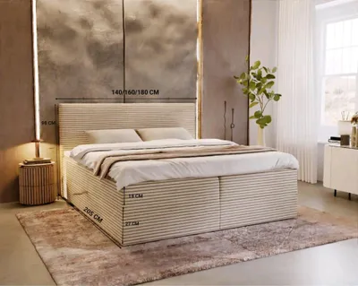 Obrázek produktu pro Kontinentální postel 140x200 ORVEXA 1 - světle šedá
